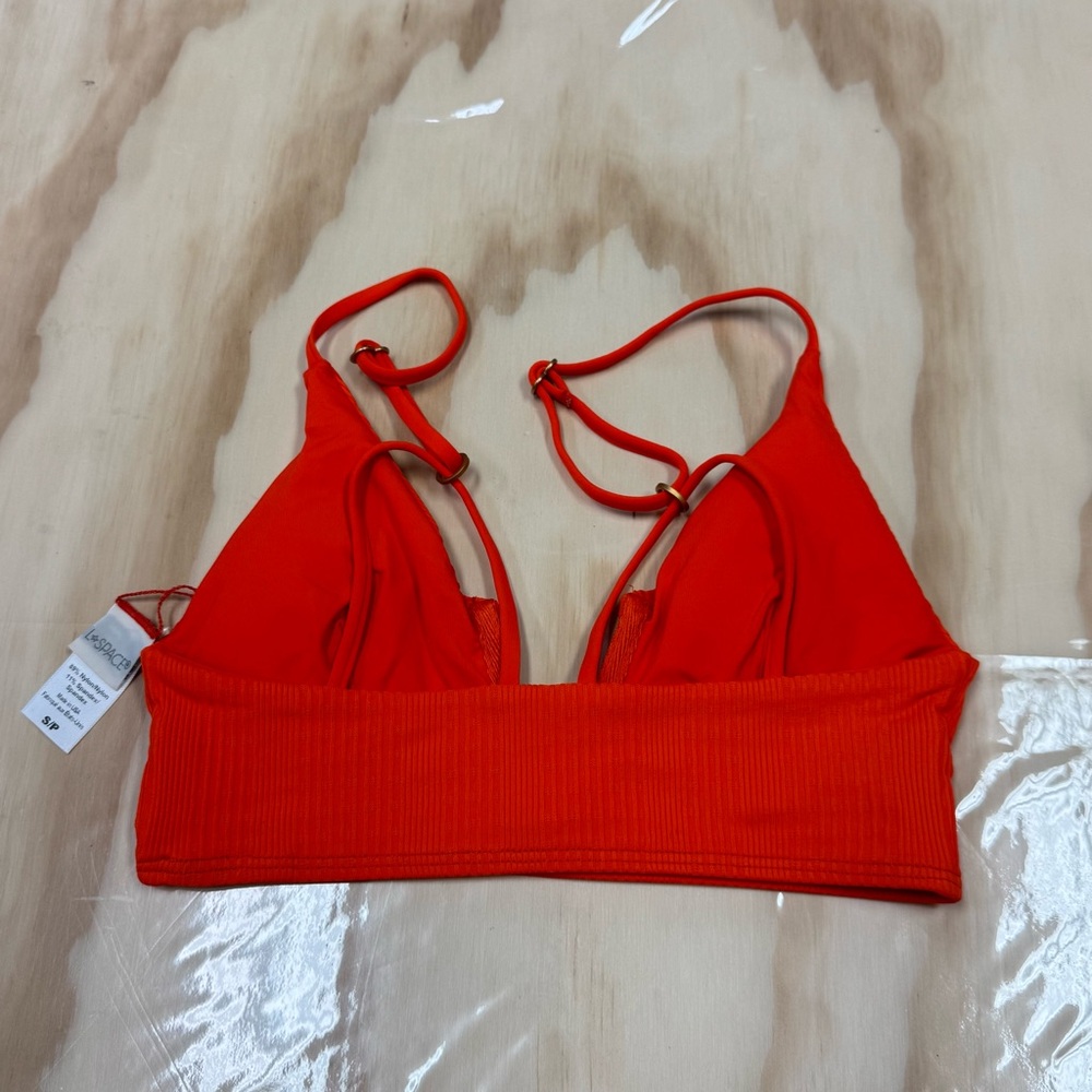L*Space Vibrant Orange Ribbed 2 Piece Swimsuit - Picture 3 of 9